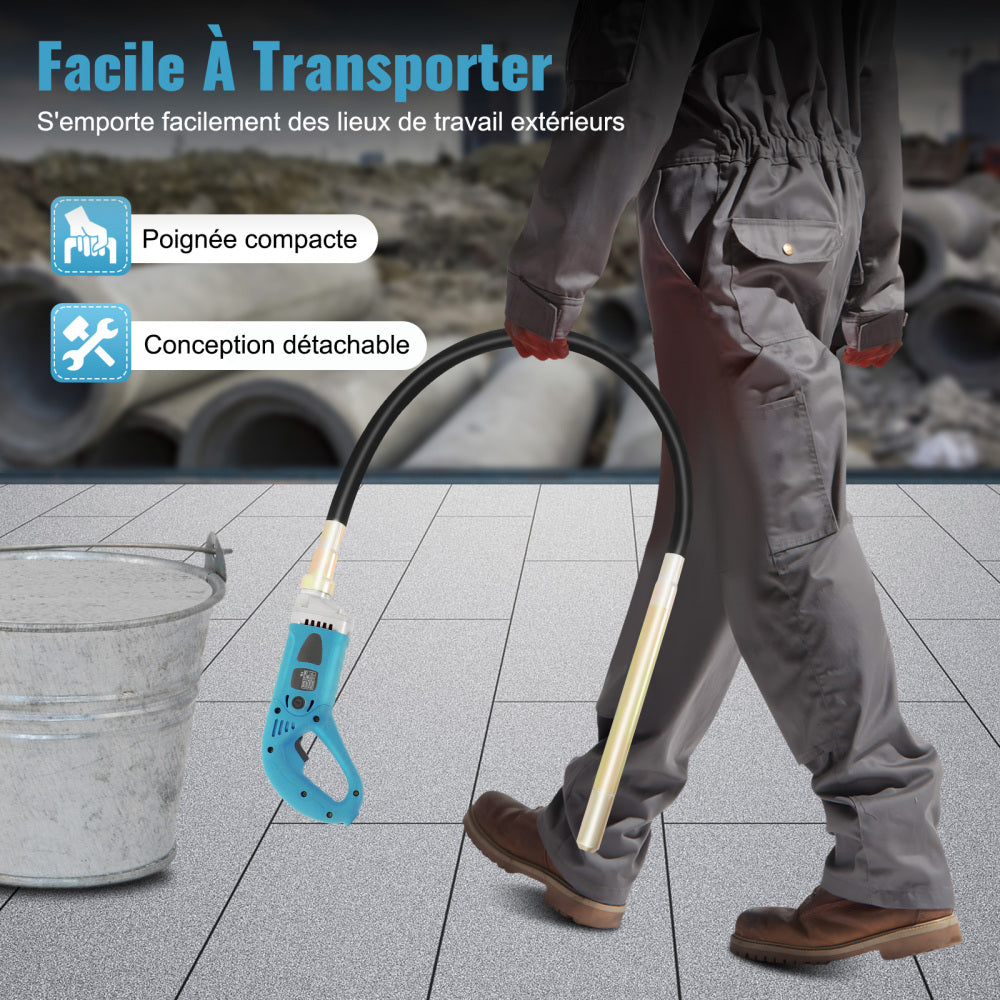 Vibreur Béton Électrique 1300W - Tuyau 1.5m