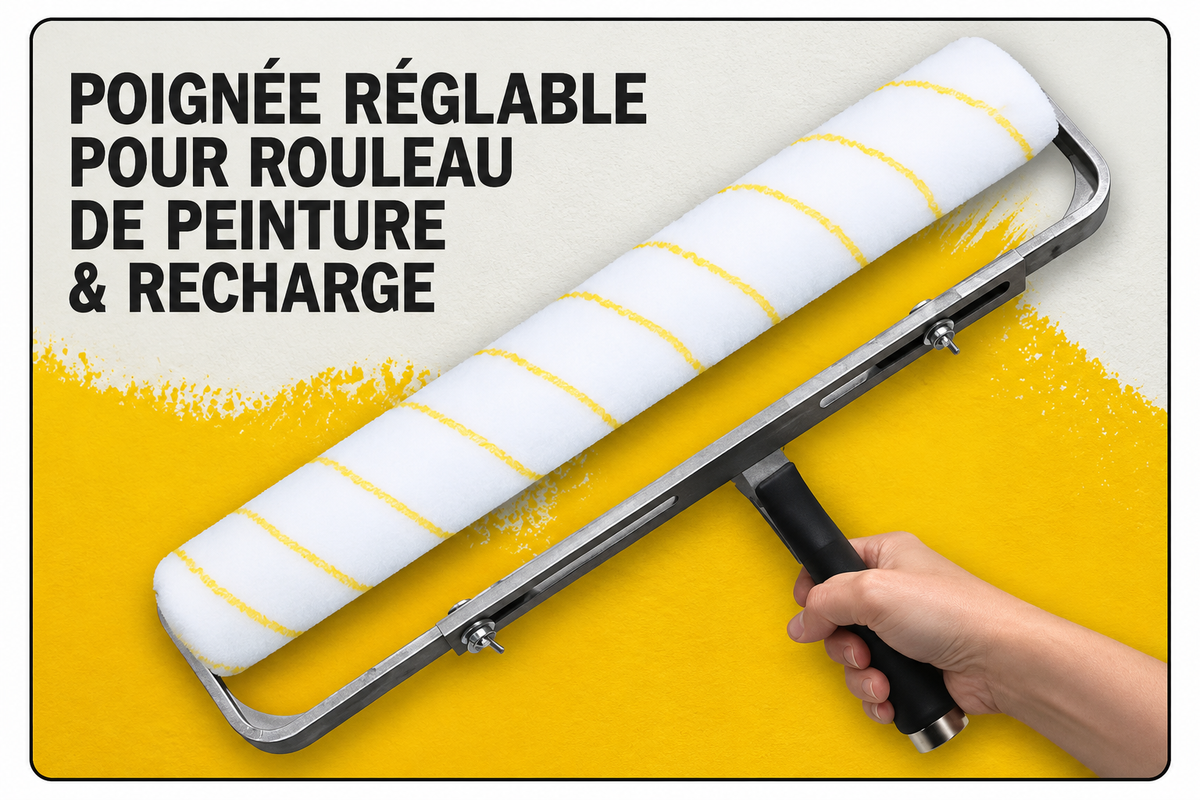 Rouleau de peinture XXL 46 cm – Microfibre et monture réglable