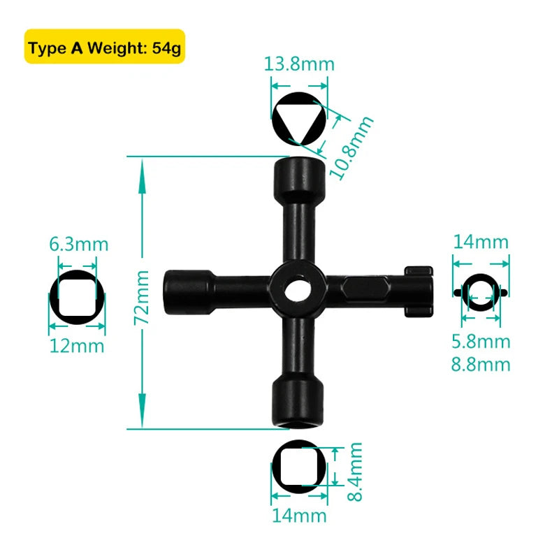 Multi-function Cross Spanner Mini Portable Three Hexagonal Internal Triangle Key Plumber's Spanner Quality Maintenance Tools