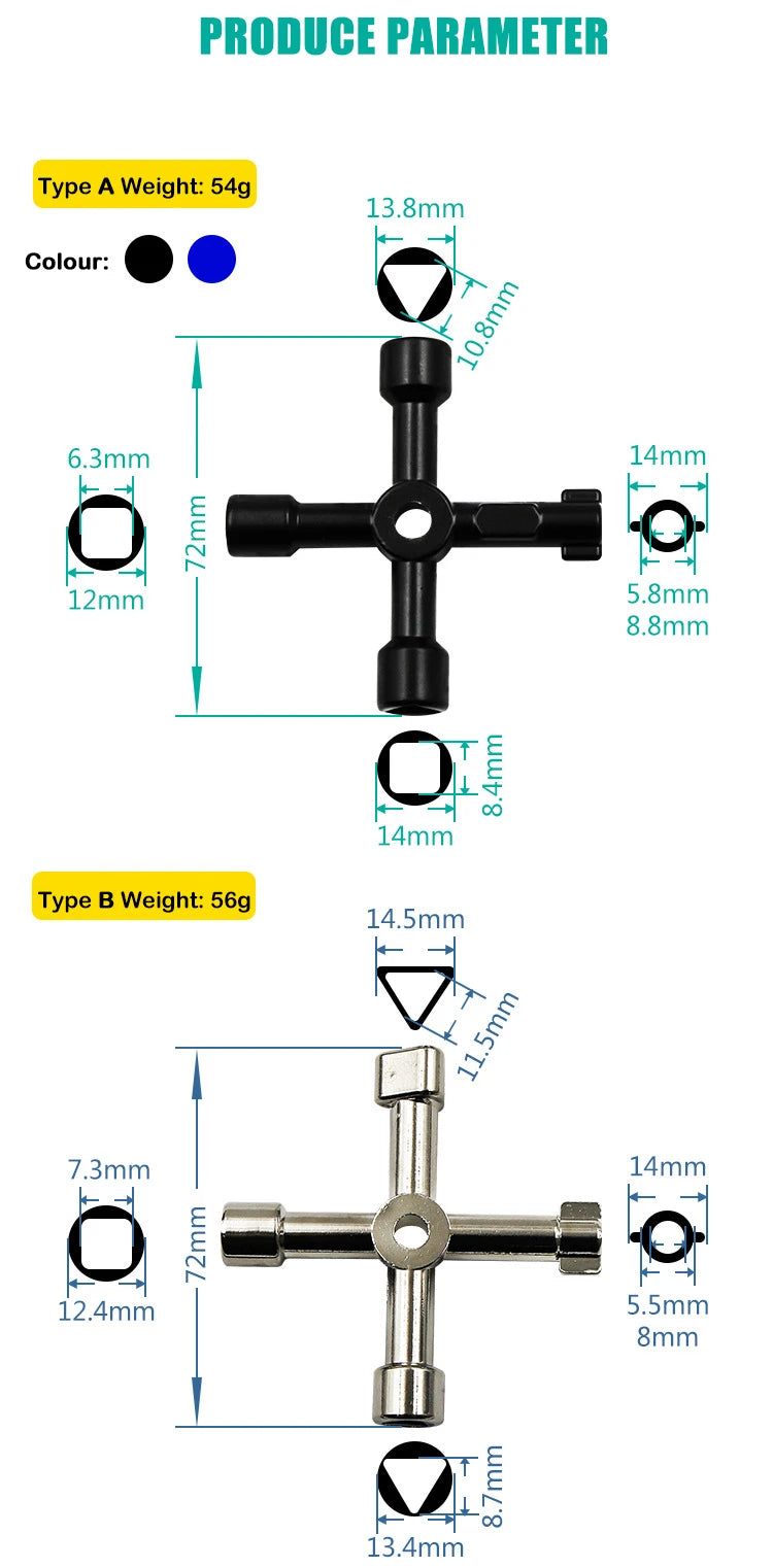 Multi-function Cross Spanner Mini Portable Three Hexagonal Internal Triangle Key Plumber's Spanner Quality Maintenance Tools