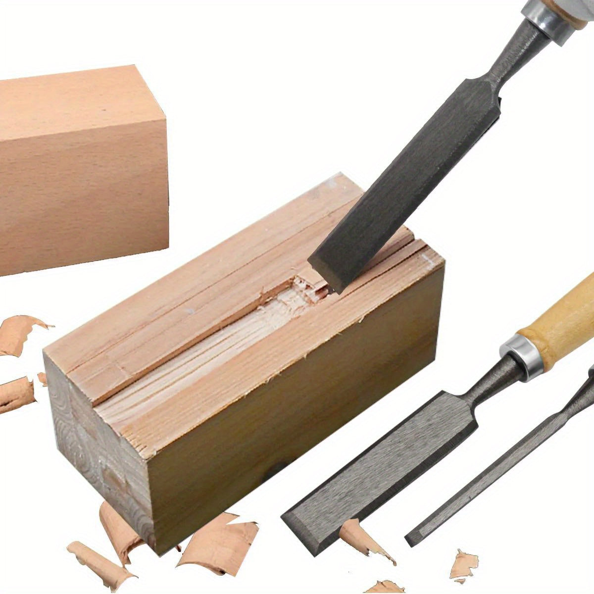 Set 4 Ciseaux a Bois - Acier Poignées Ergonomiques
