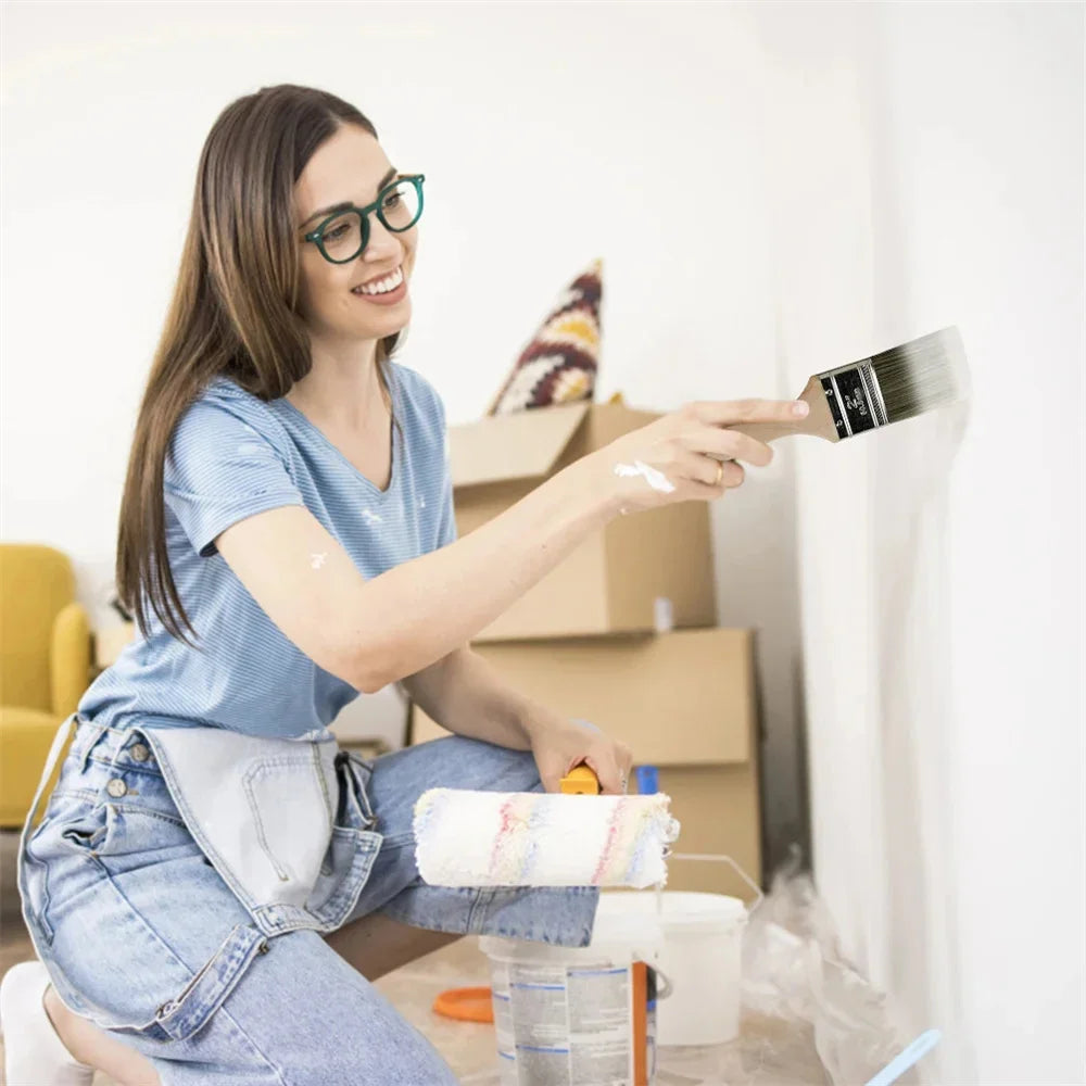 Set Pinceaux Peinture - Manche Bois Double Épaisseur