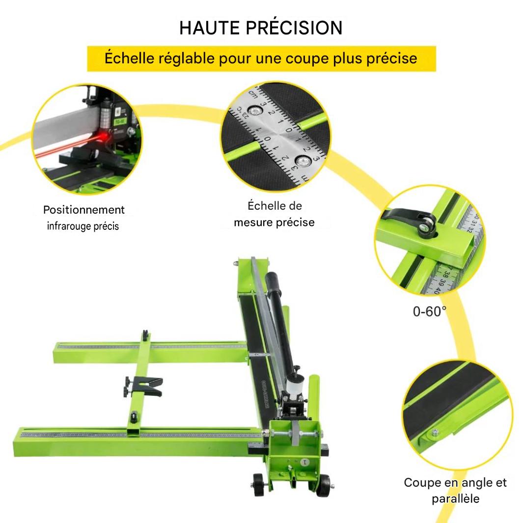 Coupe-Carrelage Manuel 800mm – Laser Infrarouge, Tête Coulissante, Acier Renforcé