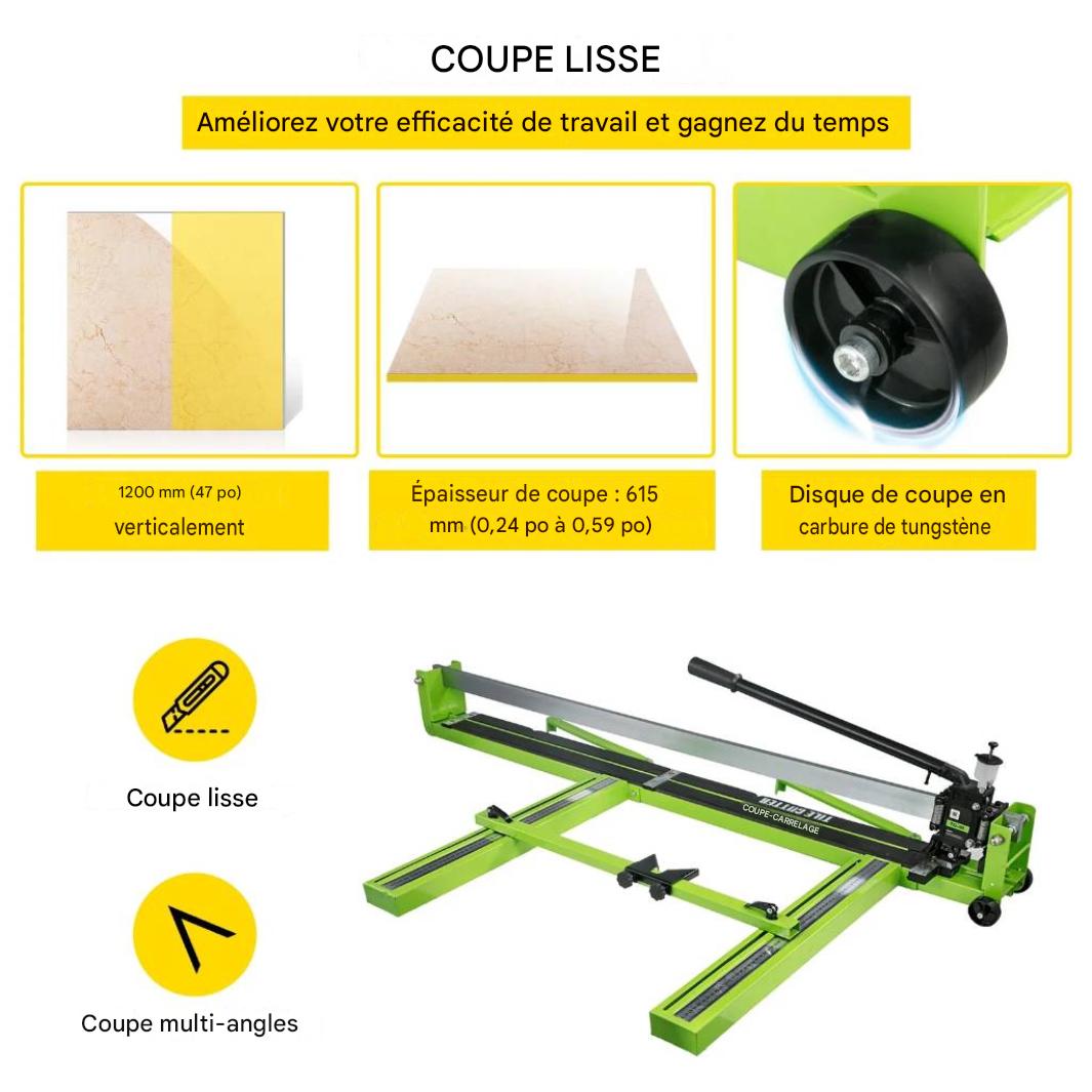 Coupe-Carrelage Manuel 800mm – Laser Infrarouge, Tête Coulissante, Acier Renforcé