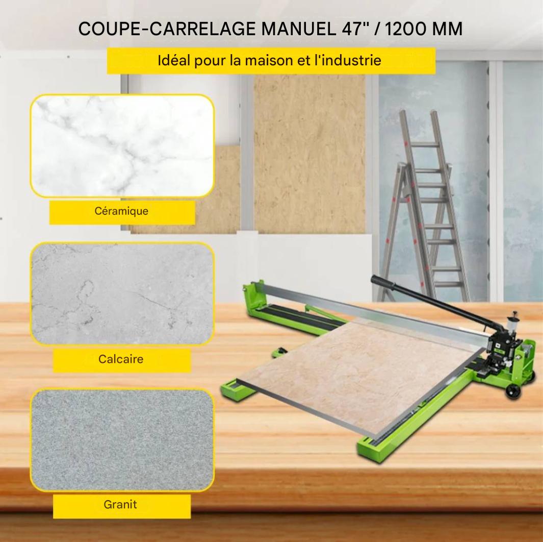 Coupe-Carrelage Manuel 800mm – Laser Infrarouge, Tête Coulissante, Acier Renforcé