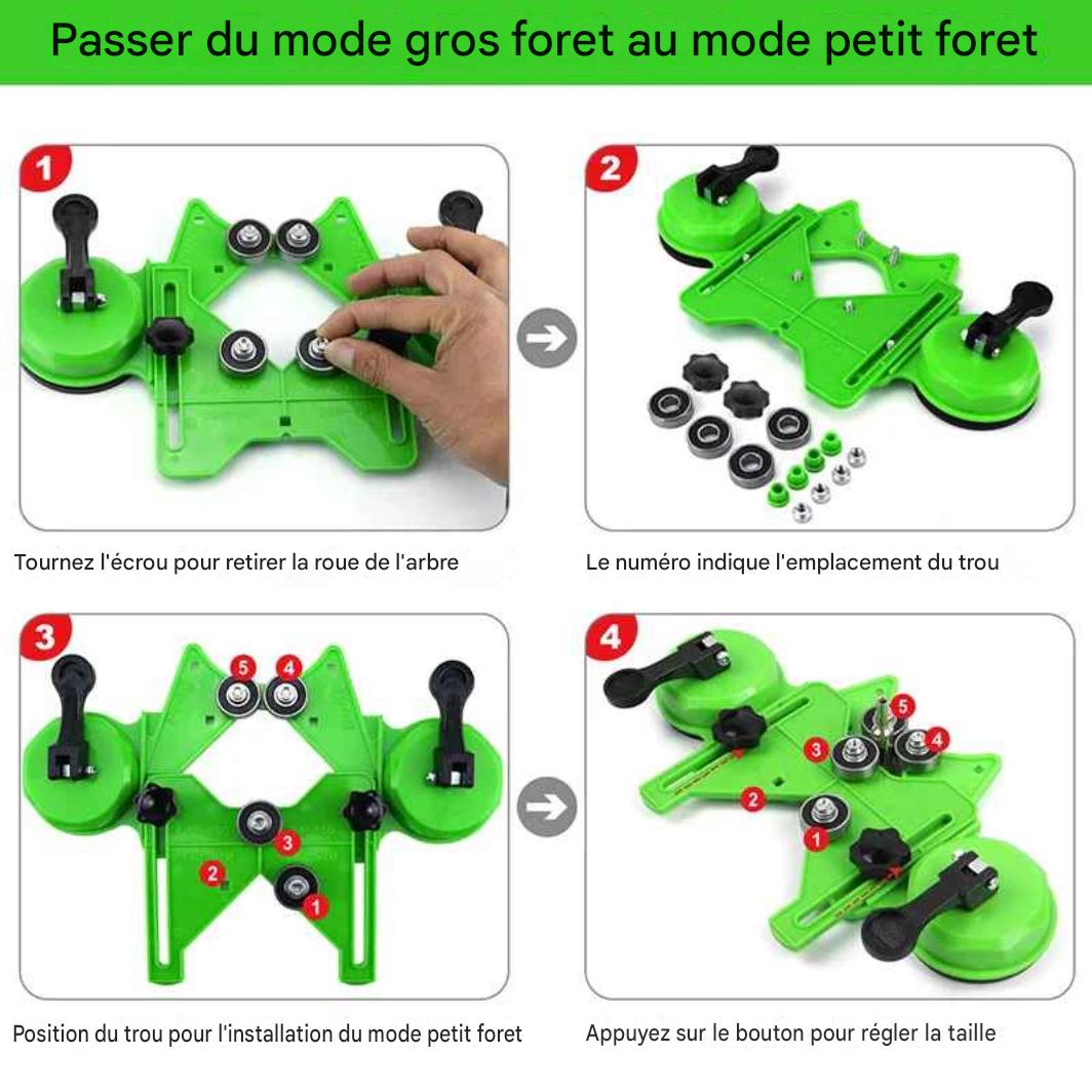 Kit Scie Cloche de Perçage 16 pcs  à Double Ventouse .